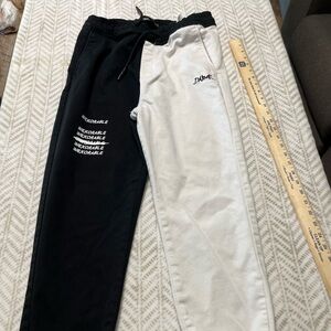 Zara Black and White Joggers 32
